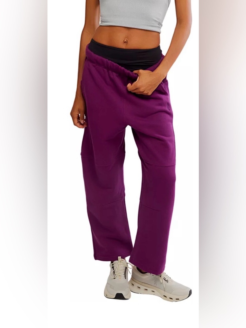FP Movement Top Score Barrel Pants Purple Cargo Wide Leg M NWOT